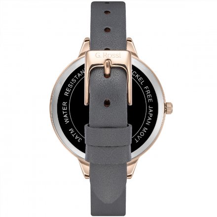 Zegarek G.Rossi różowozłoty z czarnym paskiem G.R10296A5-1B3