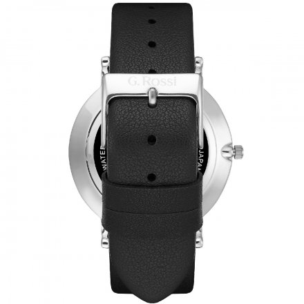 Zegarek G.Rossi srebrny z czarnym paskiem G.R11989A6-1A1