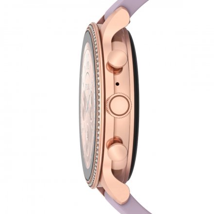 Smartwatch Fossil 6 GEN z fioletowym paskiem silikonowym FTW6080