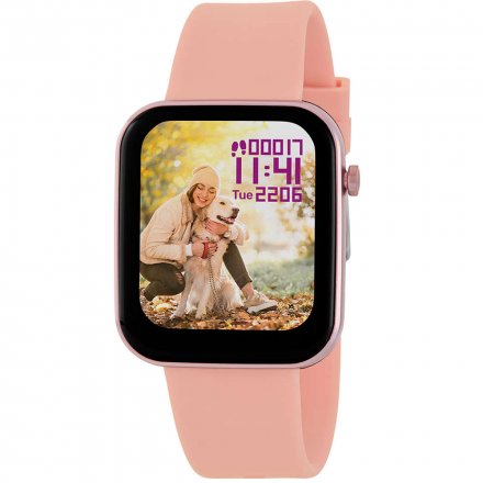 Różowy prostokątny smartwatch Marea B57009-3