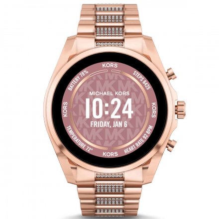 Różowozłoty smartwatch Michael Kors z kryształkami 6 GEN MKT5135 BRADSHAW