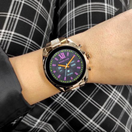 Różowozłoty smartwatch Michael Kors z kryształkami 6 GEN MKT5135 BRADSHAW