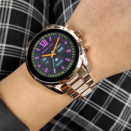 Różowozłoty smartwatch Michael Kors z kryształkami 6 GEN MKT5135 BRADSHAW