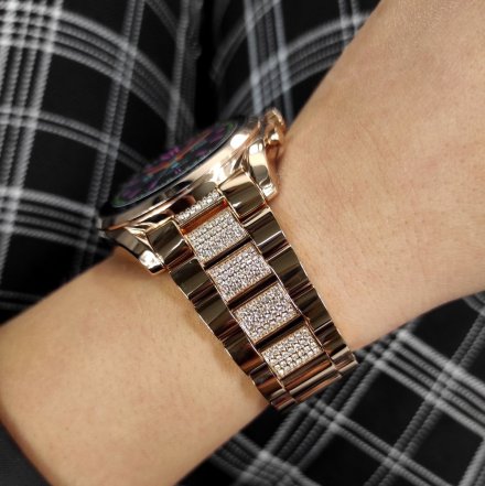 Różowozłoty smartwatch Michael Kors z kryształkami 6 GEN MKT5135 BRADSHAW