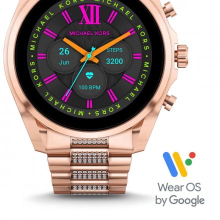 Różowozłoty smartwatch Michael Kors z kryształkami 6 GEN MKT5135 BRADSHAW