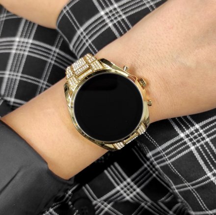 Złoty smartwatch Michael Kors z kryształkami 6 GEN MKT5136 BRADSHAW