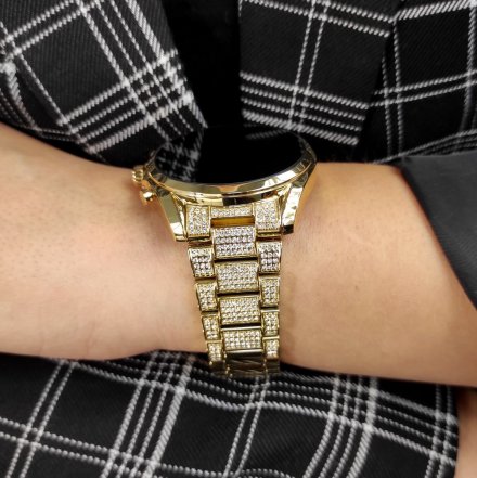 Złoty smartwatch Michael Kors z kryształkami 6 GEN MKT5136 BRADSHAW