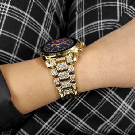 Złoty smartwatch Michael Kors z kryształkami 6 GEN MKT5136 BRADSHAW