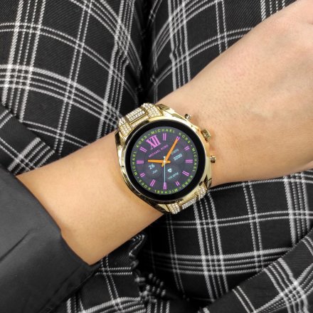 Złoty smartwatch Michael Kors z kryształkami 6 GEN MKT5136 BRADSHAW