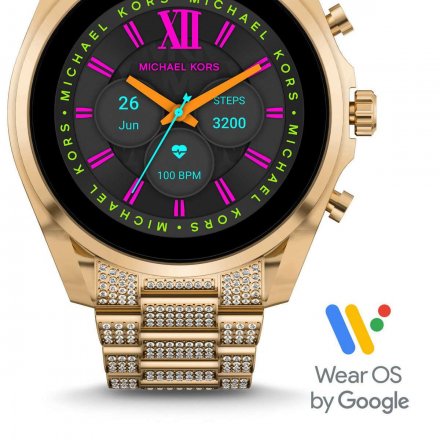 Złoty smartwatch Michael Kors z kryształkami 6 GEN MKT5136 BRADSHAW