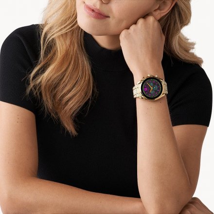 Złoty smartwatch Michael Kors z kryształkami 6 GEN MKT5136 BRADSHAW