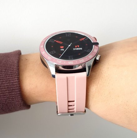Smartwatch Pacific 21-1 Różowy z paskiem Puls Kroki