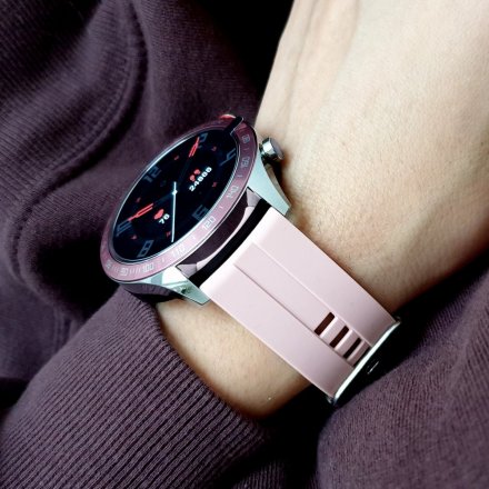 Smartwatch Pacific 21-1 Różowy z paskiem Puls Kroki