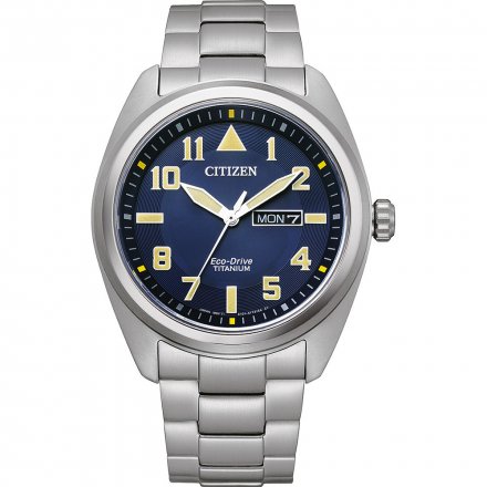 Męski zegarek Citizen Eco Drive Military z bransoletką i granatową tarczą BM8560-88LE