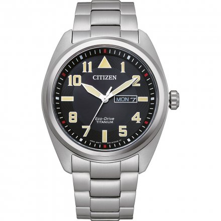 Męski zegarek Citizen Eco Drive Military z bransoletką i czarną tarczą BM8560-88EE