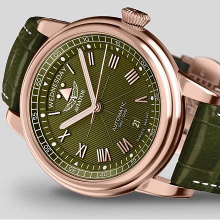 Zegarek Męski Aviator Swiss Made V.3.35.2.279.4 Douglas Day-Date 41