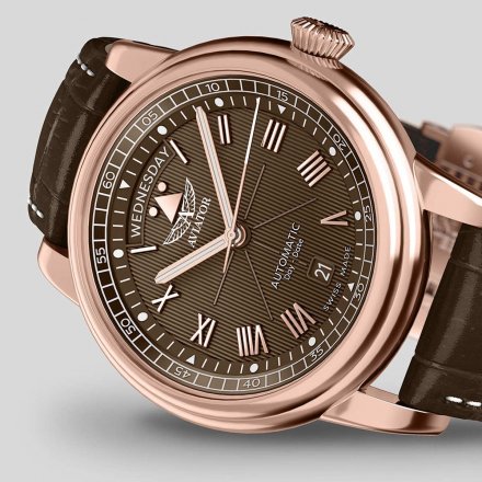 Zegarek Męski Aviator Swiss Made V.3.35.2.280.4 Douglas Day-Date 41