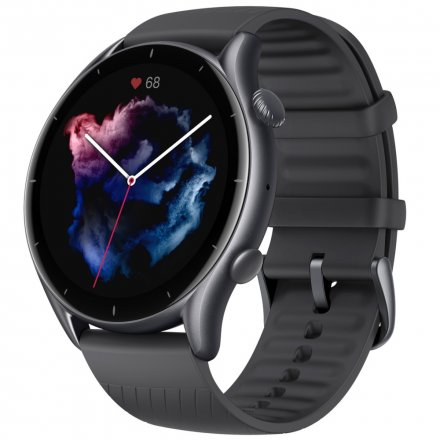 Amazfit GTR 3 Thunder Black czarny z silikonowym paskiem smartwatch Huami