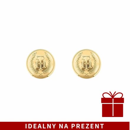 Złote kolczyki Tommy Hilfiger wkrętki z logo 2780381