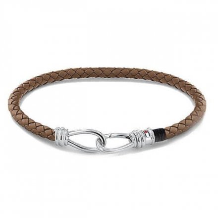 Brązowa skórzana pleciona bransoletka męska Tommy Hilfiger 2790231S