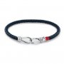Granatowa pleciona skórzana męska bransoletka Tommy Hilfiger 2790234S