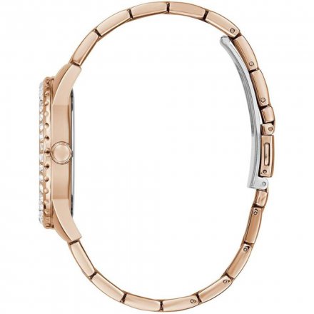 Różowozłoty zegarek Damski Guess z bransoletką Skeleton GW0300L3 