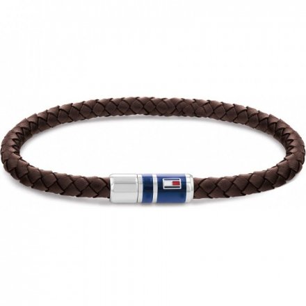 Męska bransoletka Tommy Hilfiger brązowa pleciona skóra 2790295
