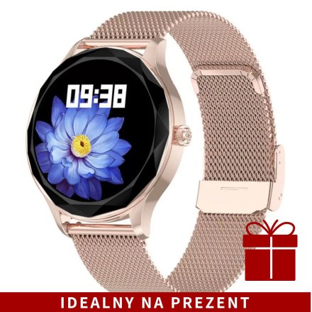 Smartwatch Pacific 27-2 Złoty Kroki Kalorie Sport Puls Ciśnienie Tlen 