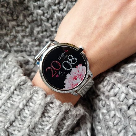 Smartwatch Pacific 28 Srebrny Kroki Kalorie Puls Ciśnienie Tlen Sen