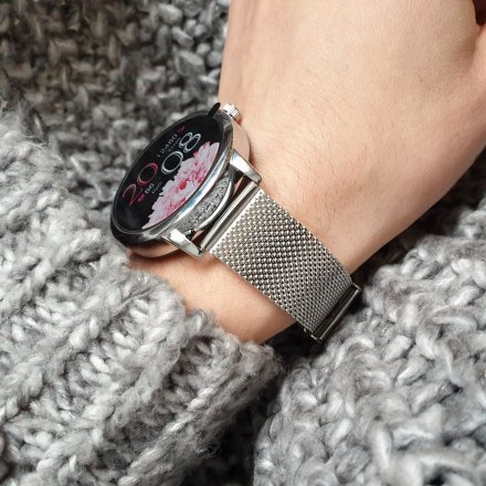 Smartwatch Pacific 28 Srebrny Kroki Kalorie Puls Ciśnienie Tlen Sen