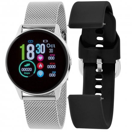 Srebrny smartwatch z dodatkowym paskiem Marea B58008-2