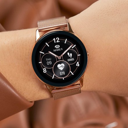 Złoty smartwatch + różowy pasek Marea B58008-4