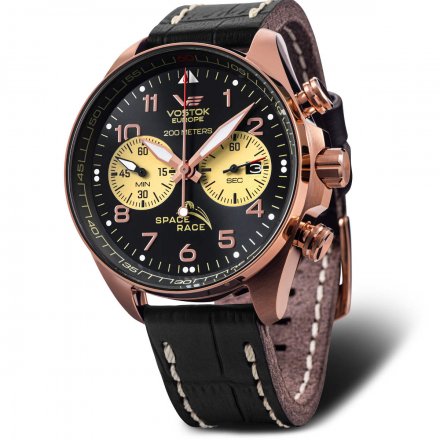 Zegarek Męski Vostok Europe Space Race Chrono Czarno-Złoty 6S21-325B668