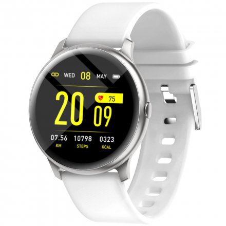 Srebrno-biały smartwatch męski damski Rubicon RNCE40 PRO SMARUB093