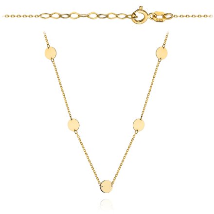Biżuteria SAXO 14K Naszyjnik damski  złoty  z kołami 11-21-N00189-2-1.49