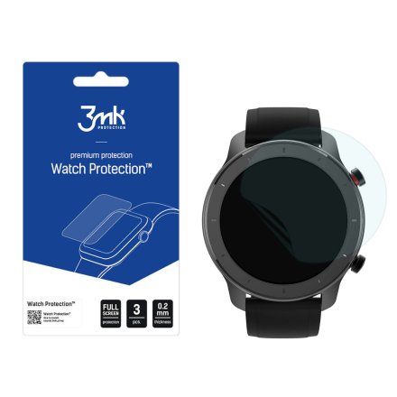 Amazfit GTR 42mm Szkło ochronne 3 szt - 3mk Watch Protection FlexibleGlass Lite