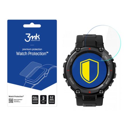 Amazfit T-Rex 1.3 Szkło ochronne 3 szt - 3mk Watch Protection FlexibleGlass Lite