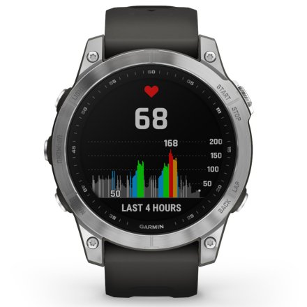 Zegarek Garmin Fenix 7 Srebrny z grafitowym paskiem 010-02540-01