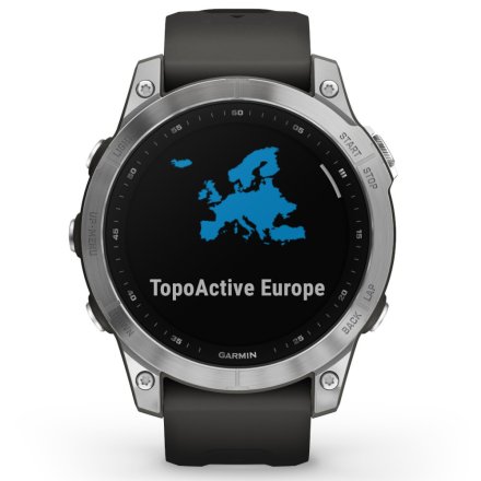 Zegarek Garmin Fenix 7 Srebrny z grafitowym paskiem 010-02540-01