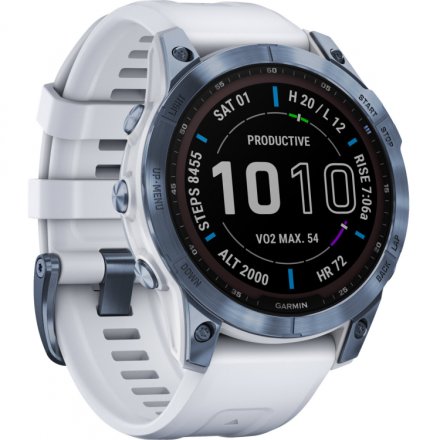 Zegarek Garmin Fenix 7 Sapphire Solar niebieski z białym paskiem 010-02540-25