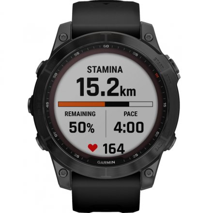 Zegarek Garmin Fenix 7 Sapphire Solar czarny z czarnym paskiem 010-02540-35