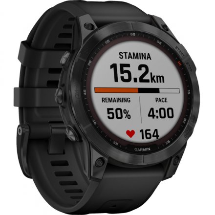 Zegarek Garmin Fenix 7 Sapphire Solar czarny z czarnym paskiem 010-02540-35