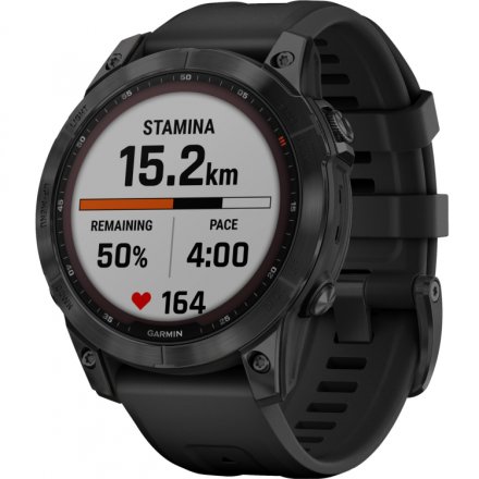 Zegarek Garmin Fenix 7 Sapphire Solar czarny z czarnym paskiem 010-02540-35