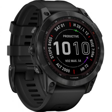 Zegarek Garmin Fenix 7 Sapphire Solar czarny z czarnym paskiem 010-02540-35
