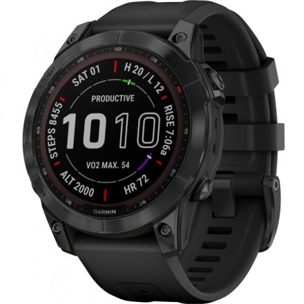 Zegarek Garmin Fenix 7 Sapphire Solar czarny z czarnym paskiem 010-02540-35