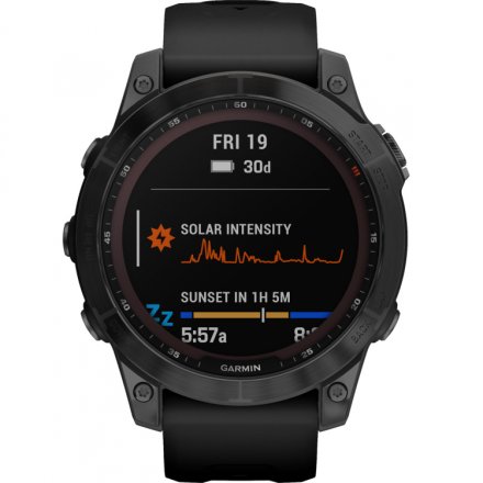 Zegarek Garmin Fenix 7 Sapphire Solar czarny z czarnym paskiem 010-02540-35