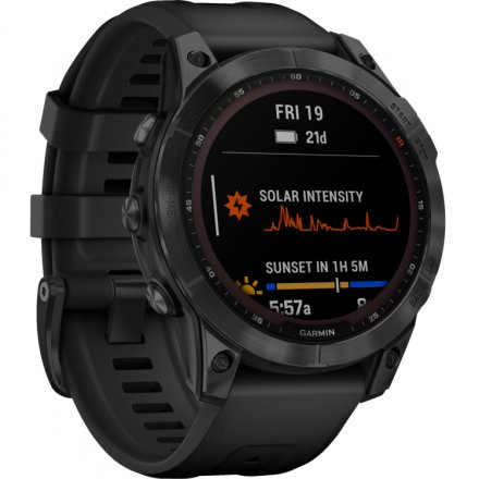 Zegarek Garmin Fenix 7 Sapphire Solar czarny z czarnym paskiem 010-02540-35