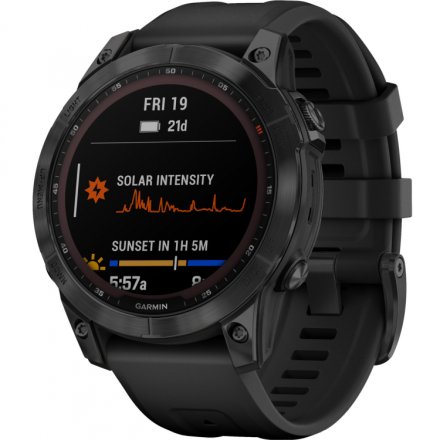 Zegarek Garmin Fenix 7 Sapphire Solar czarny z czarnym paskiem 010-02540-35