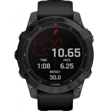 Zegarek Garmin Fenix 7 Sapphire Solar czarny z czarnym paskiem 010-02540-35