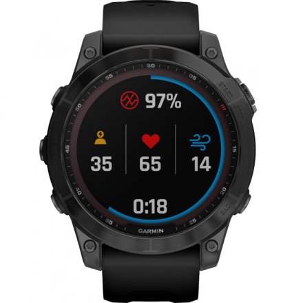 Zegarek Garmin Fenix 7 Sapphire Solar czarny z czarnym paskiem 010-02540-35